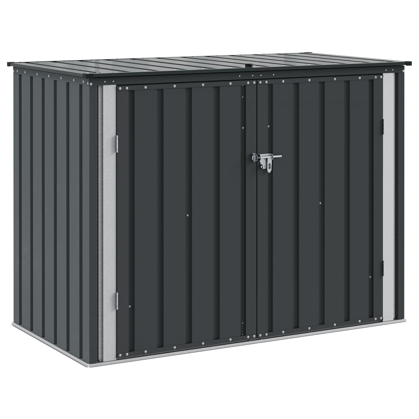 Scatola di Stoccaggio per Giardino Nero 151,5 x 82 x 110,5 cm
