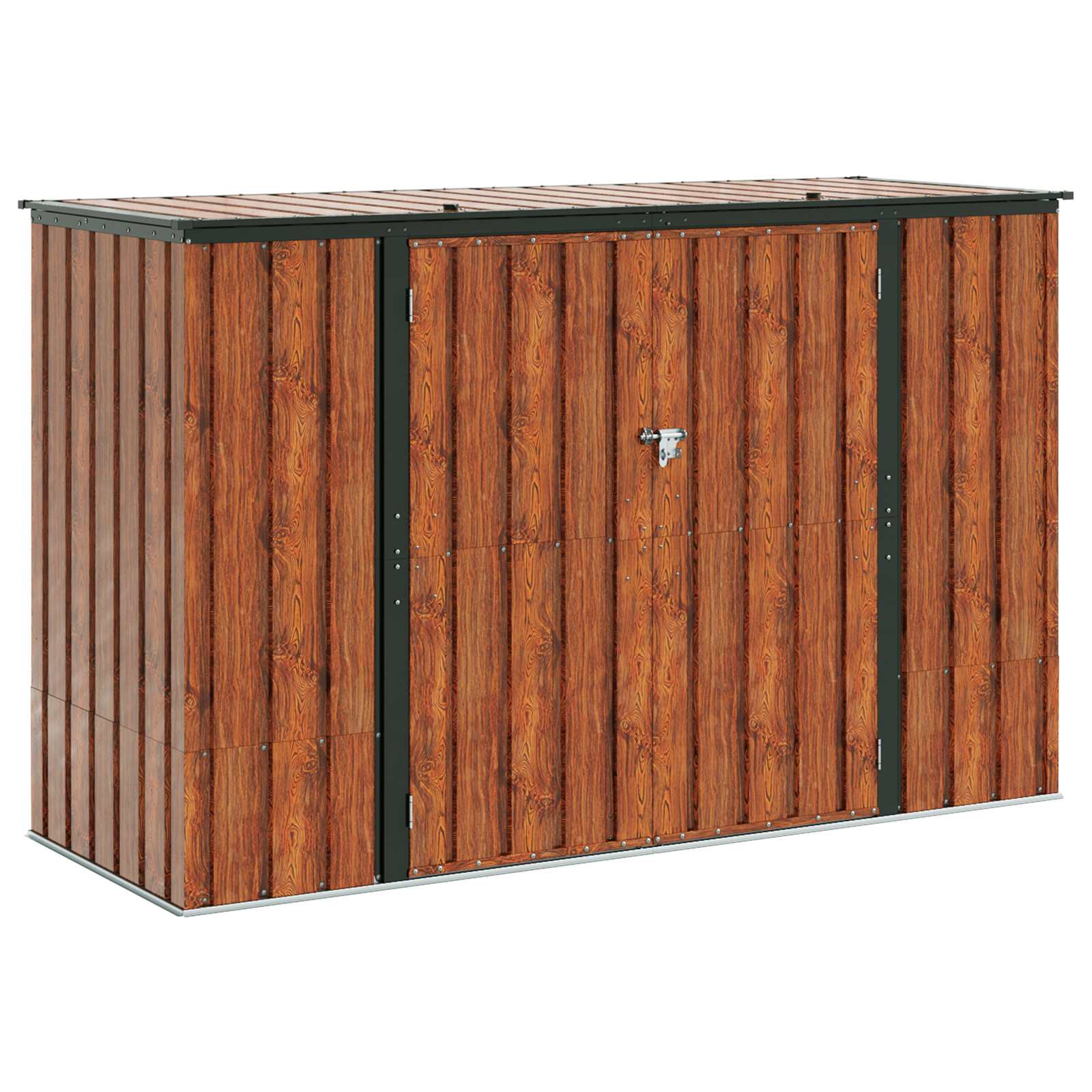 Cassa Stoccaggio Giardino Acciaio Marrone 214 x 82 x 132 cm