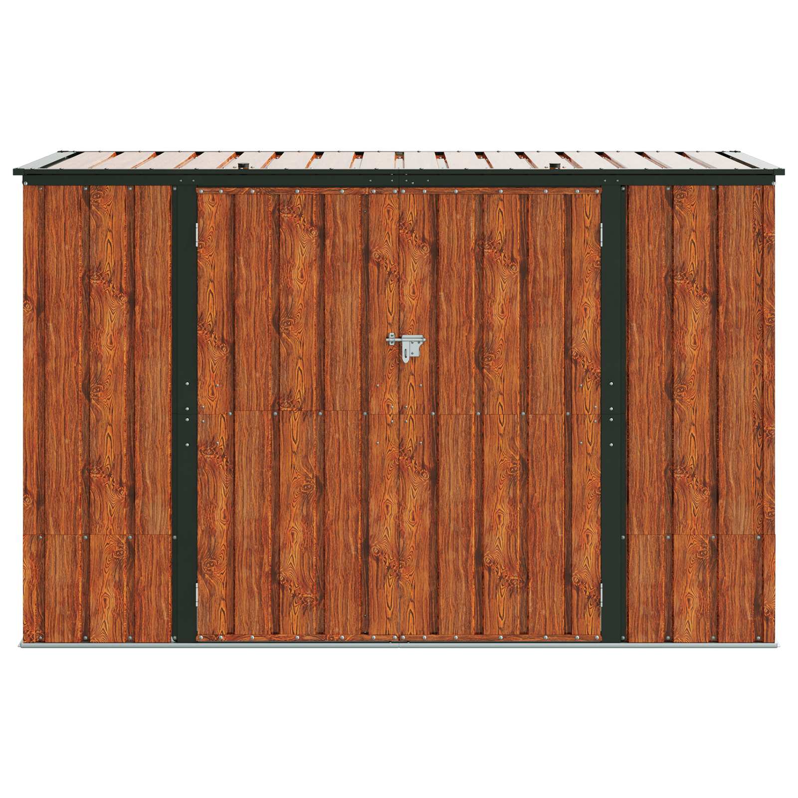 Cassa Stoccaggio Giardino Acciaio Marrone 214 x 82 x 132 cm