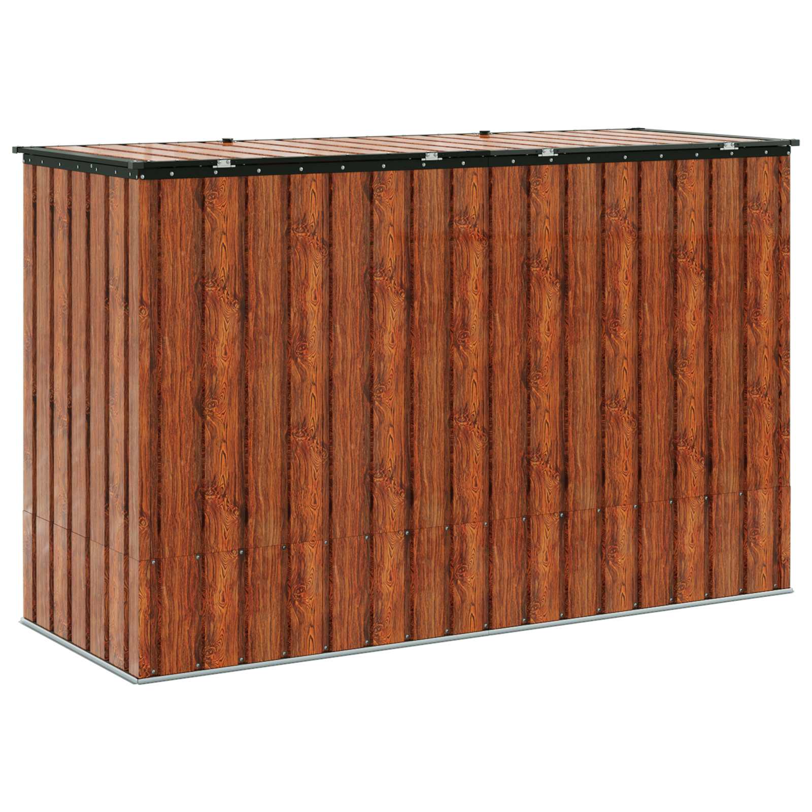 Cassa Stoccaggio Giardino Acciaio Marrone 214 x 82 x 132 cm