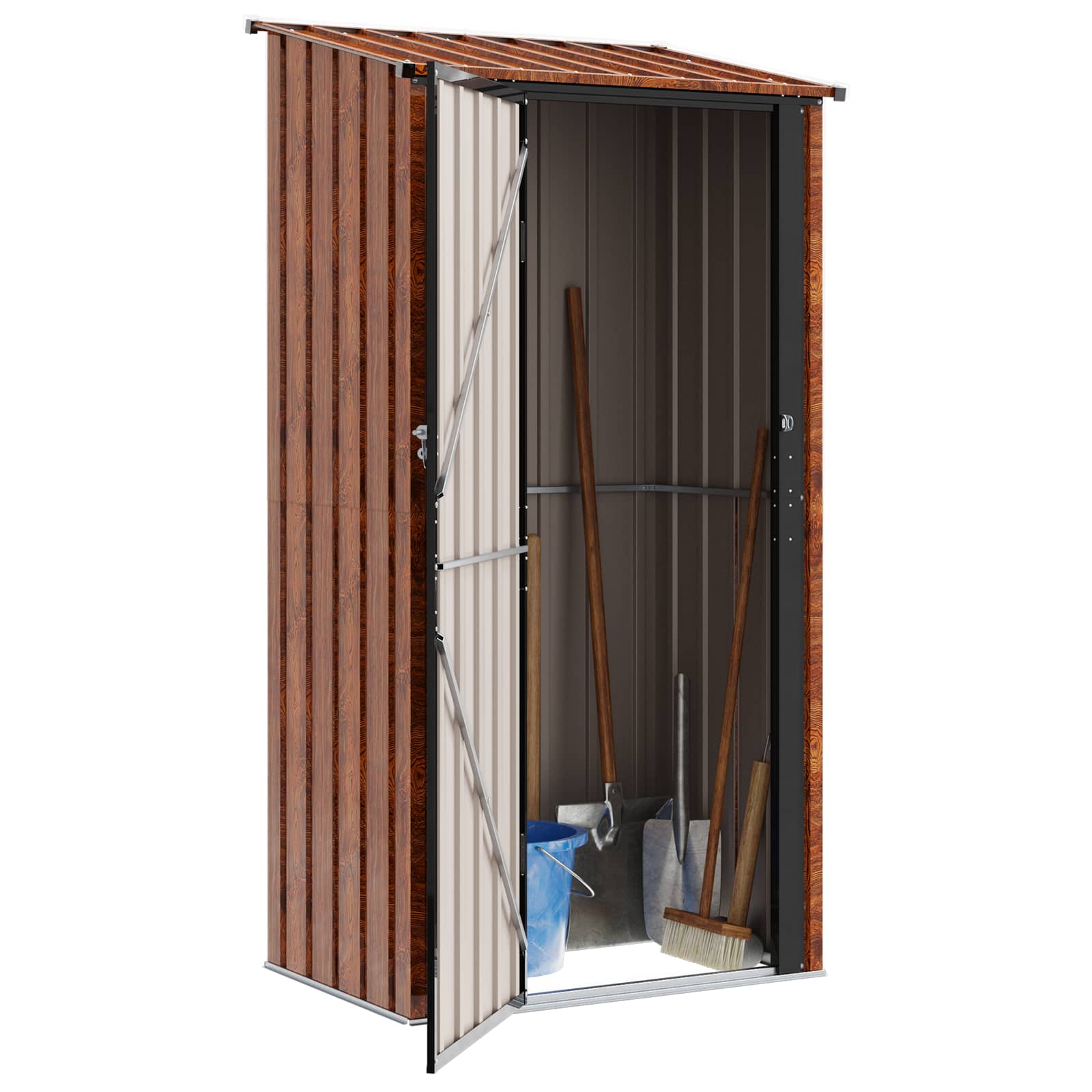 Casette da giardino Marrone 103 x 74 x 200 cm Metallo