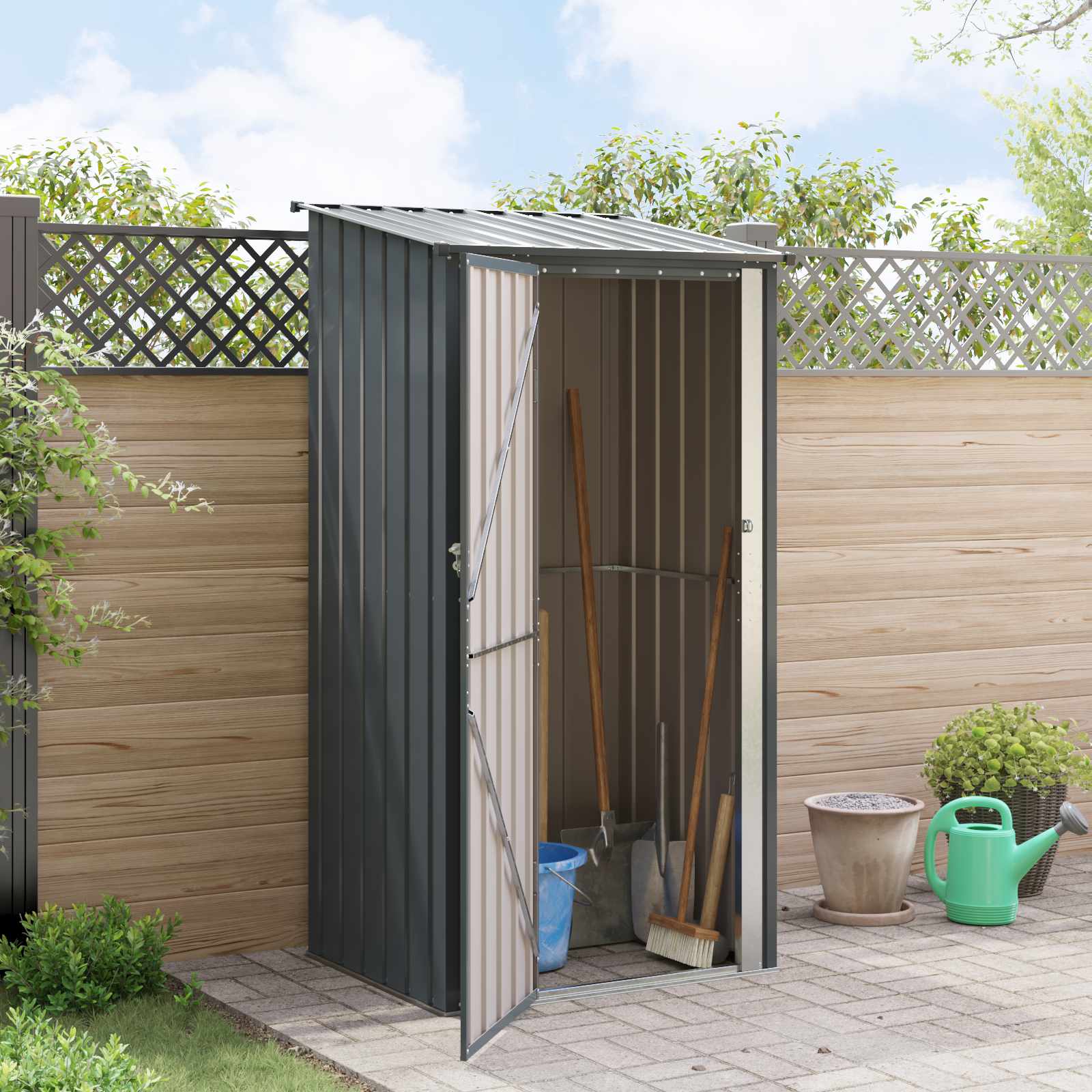Casette da giardino Antracite 103 x 86 x 200 cm Metallo