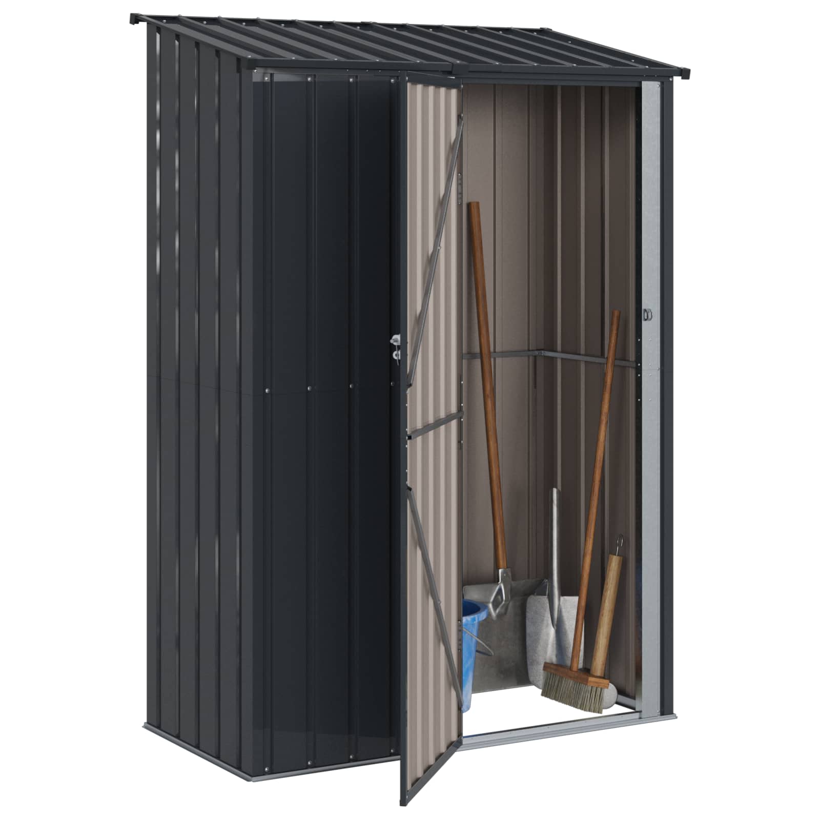 Casette da giardino Antracite 140,5 x 74 x 200 cm Metallo