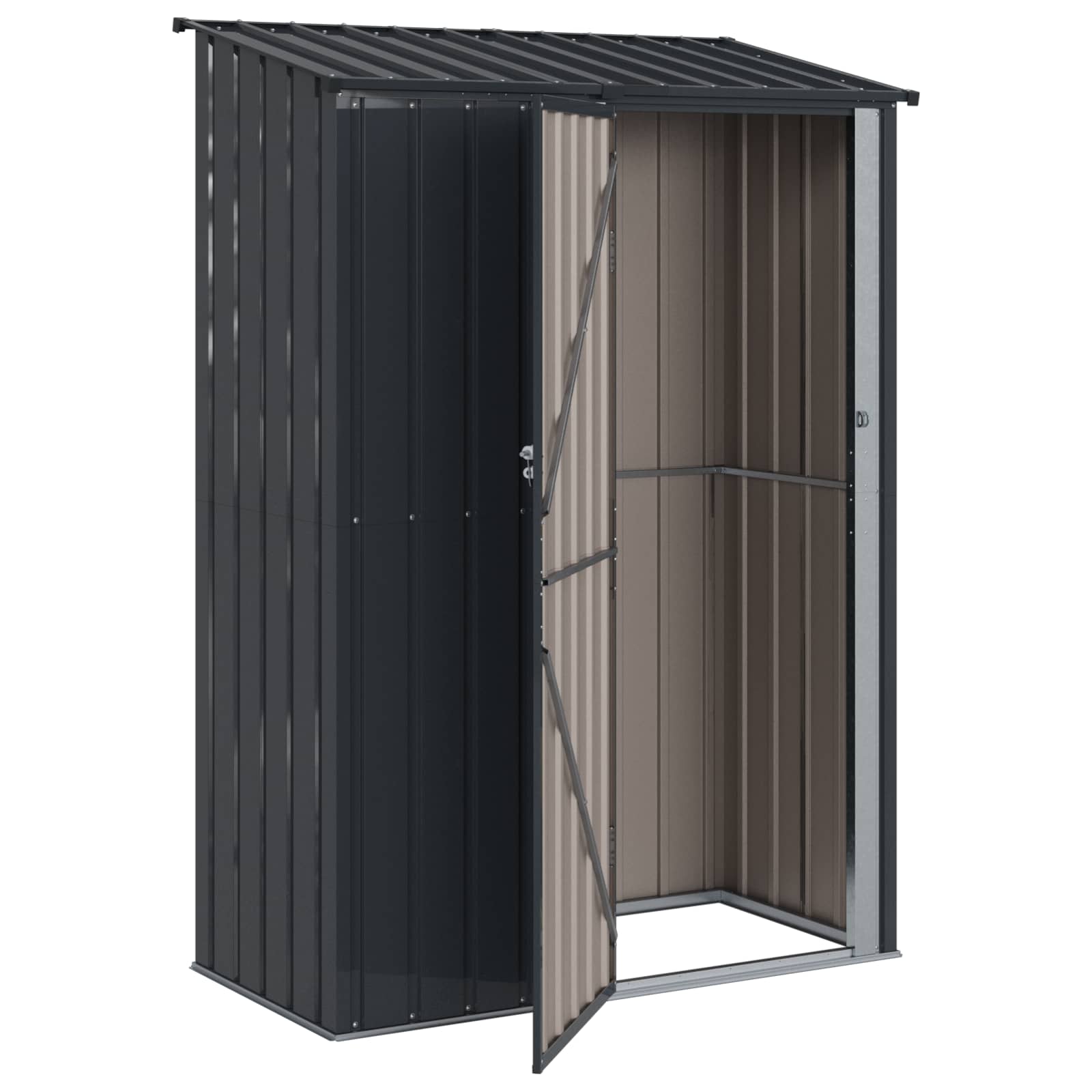 Casette da giardino Antracite 140,5 x 74 x 200 cm Metallo