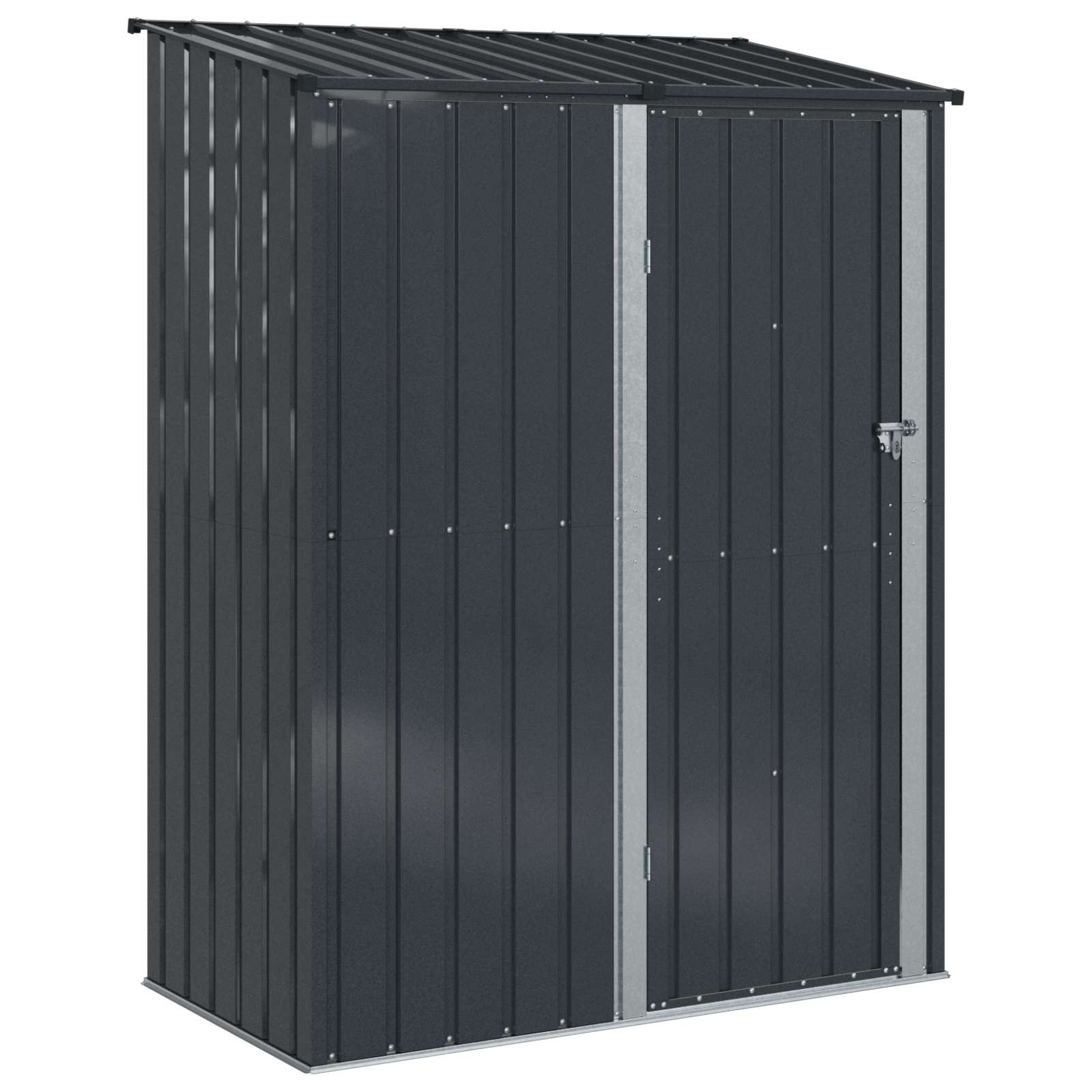 Casetta da giardino antracite 153,5 x 86 x 200 cm in metallo