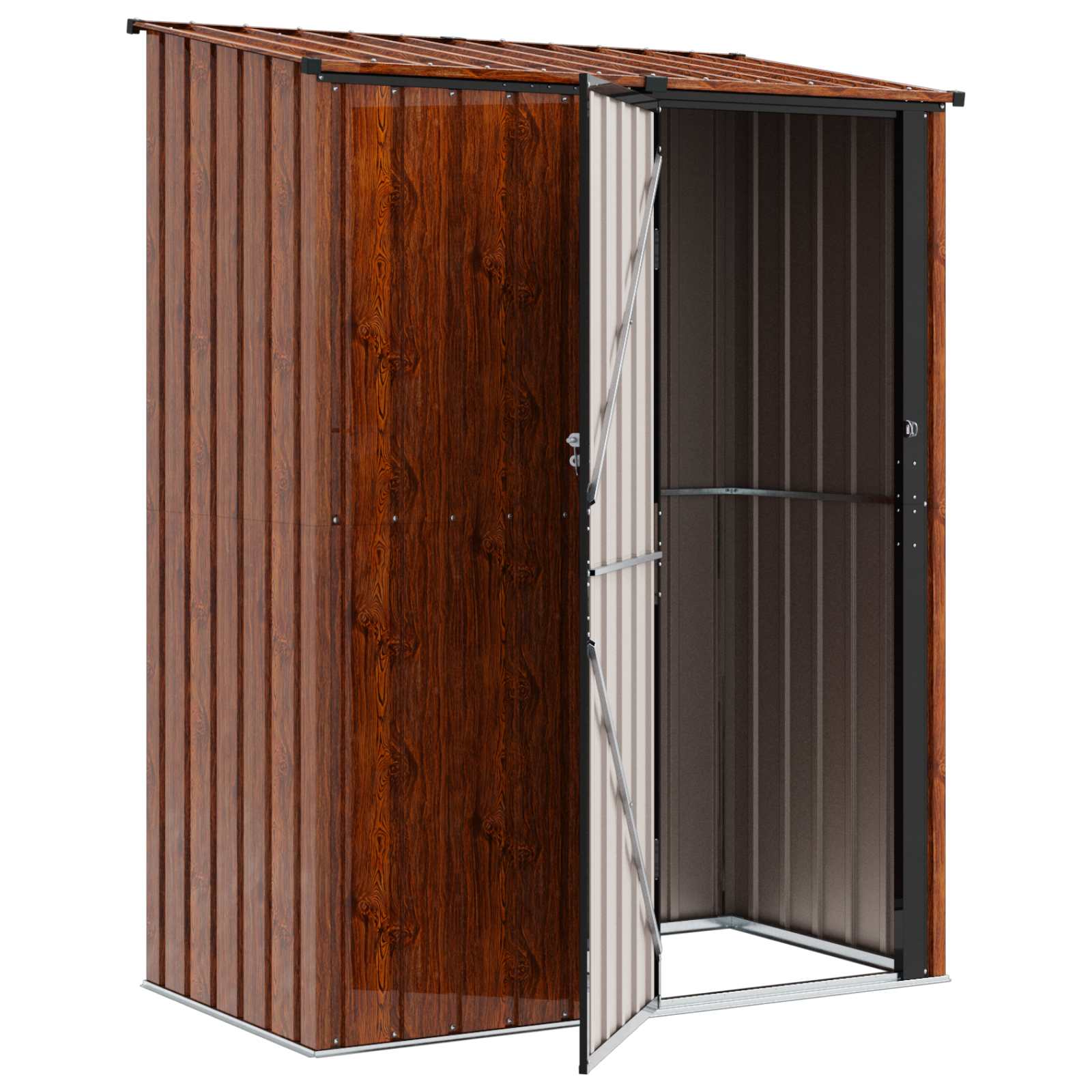 Casette da giardino Marrone 153,5 x 86 x 200 cm Metallo