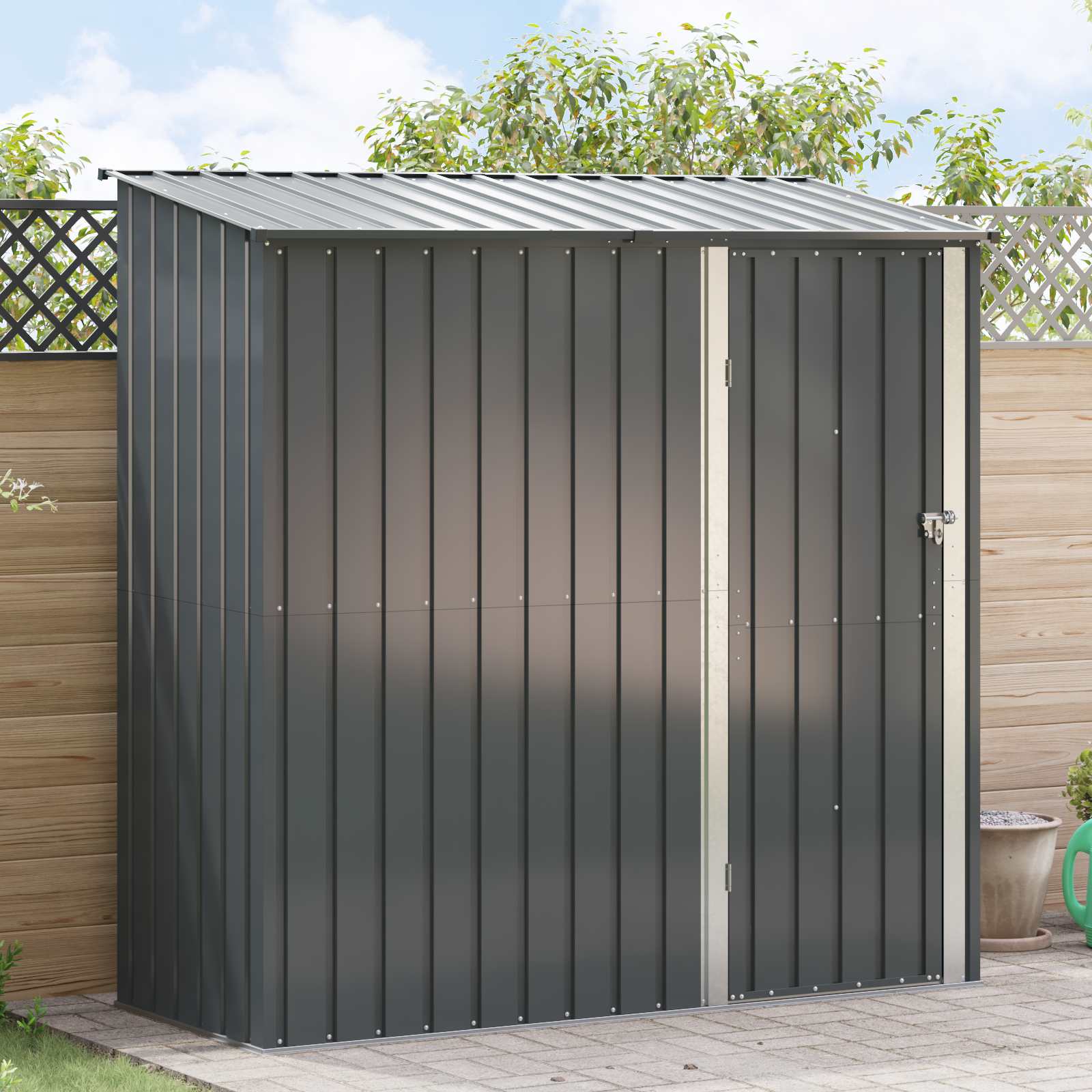 Casette da giardino Antracite 203 x 85,5 x 200 cm Metallo