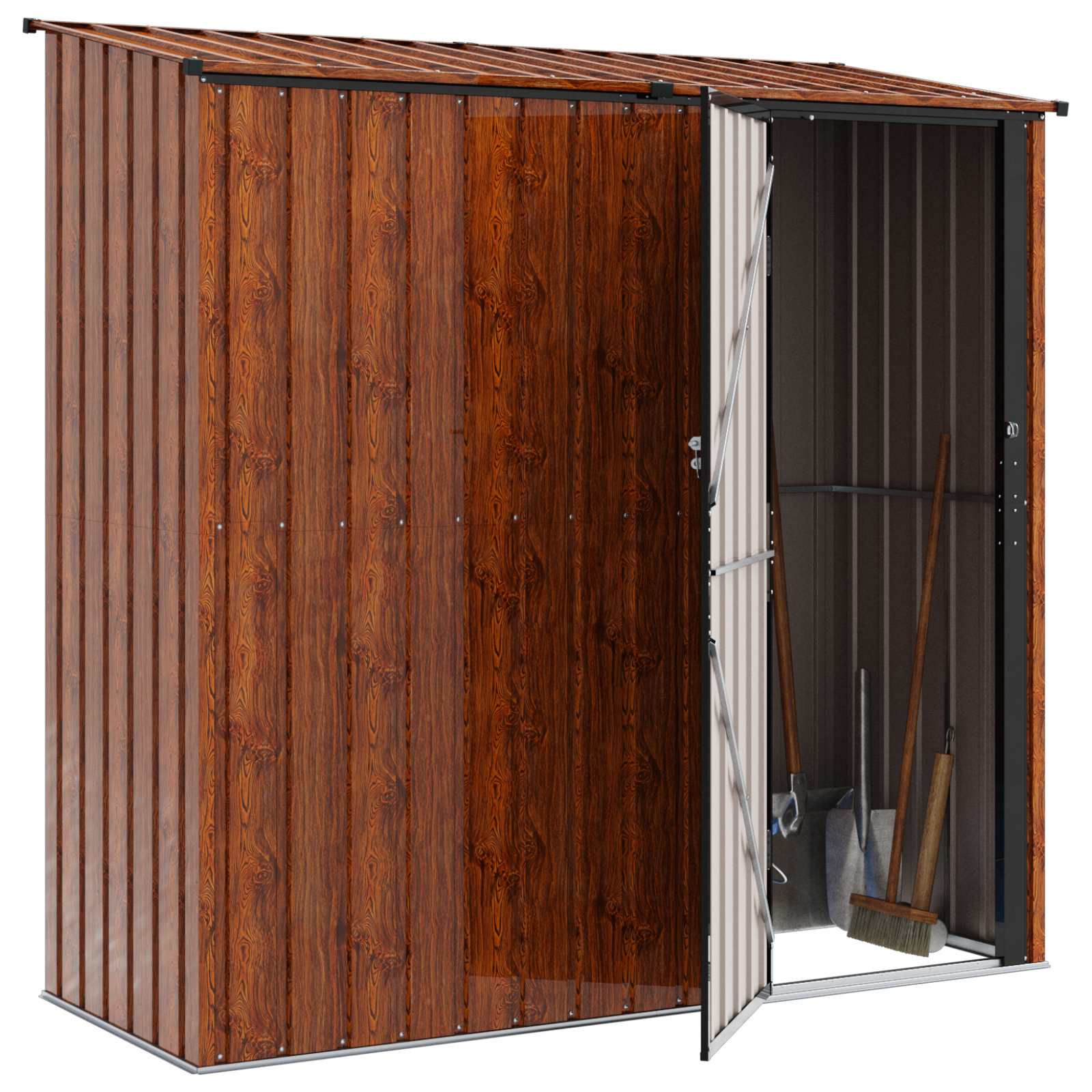 Casette da giardino Marrone 203 x 85,5 x 200 cm Metallo