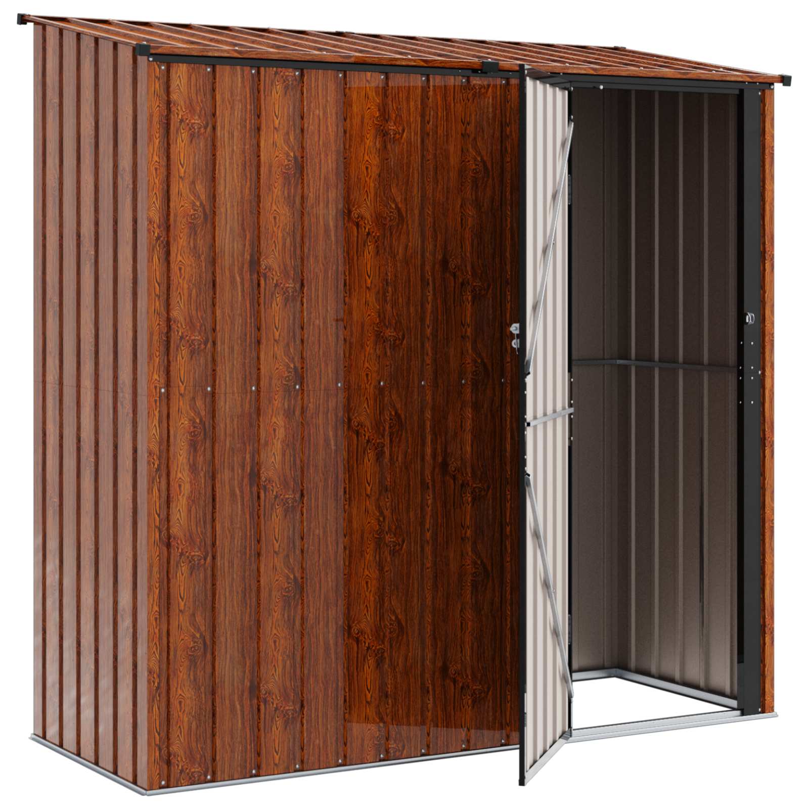 Casette da giardino Marrone 203 x 85,5 x 200 cm Metallo