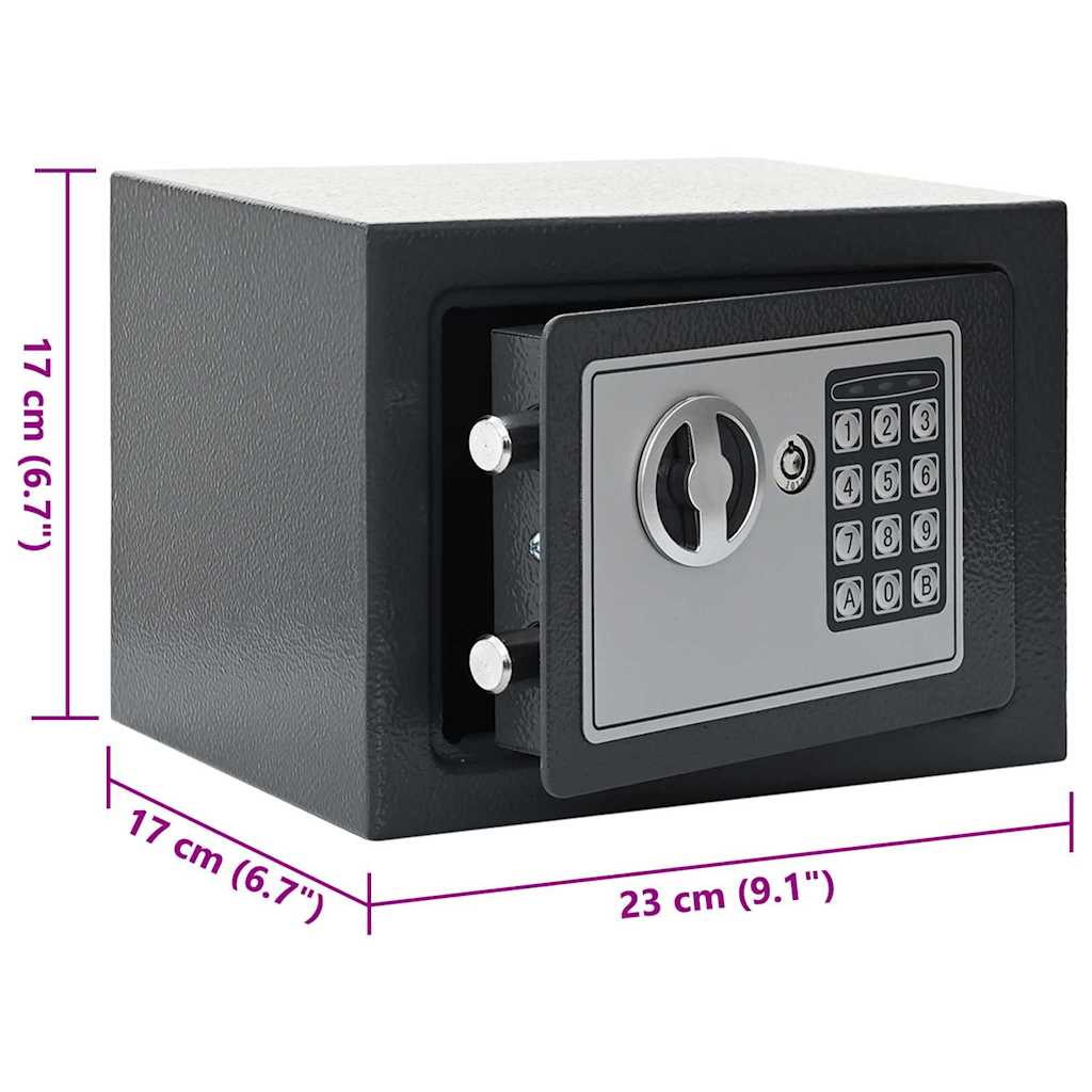 Cassetta di sicurezza digitale Grigio scuro 23 x 17 x 17 cm