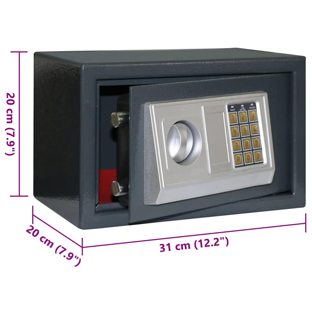 Cassetta di sicurezza digitale Grigio scuro 31 x 20 x 20 cm