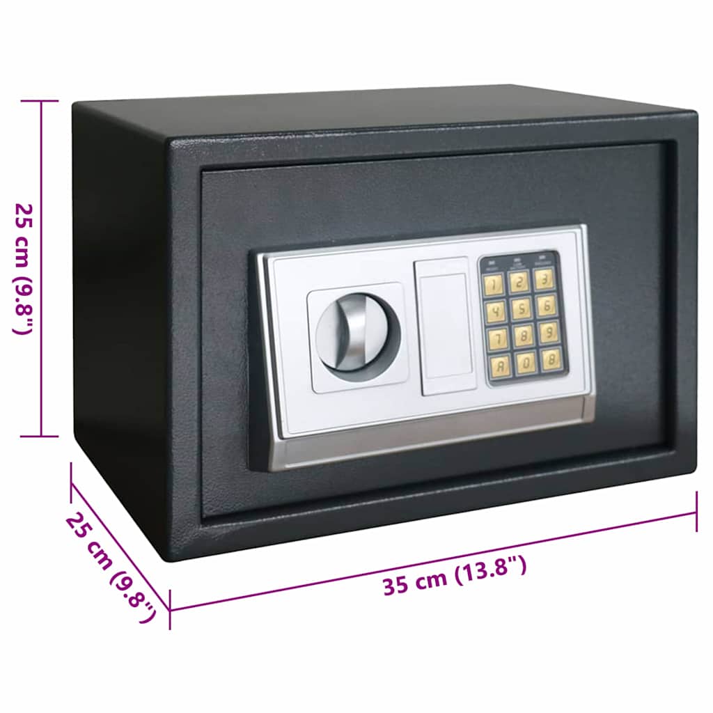 Cassetta di sicurezza digitale Grigio scuro 35 x 25 x 25 cm