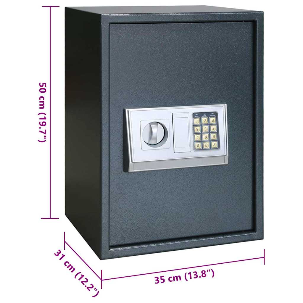 Cassetta di sicurezza digitale Grigio scuro 35 x 31 x 50 cm