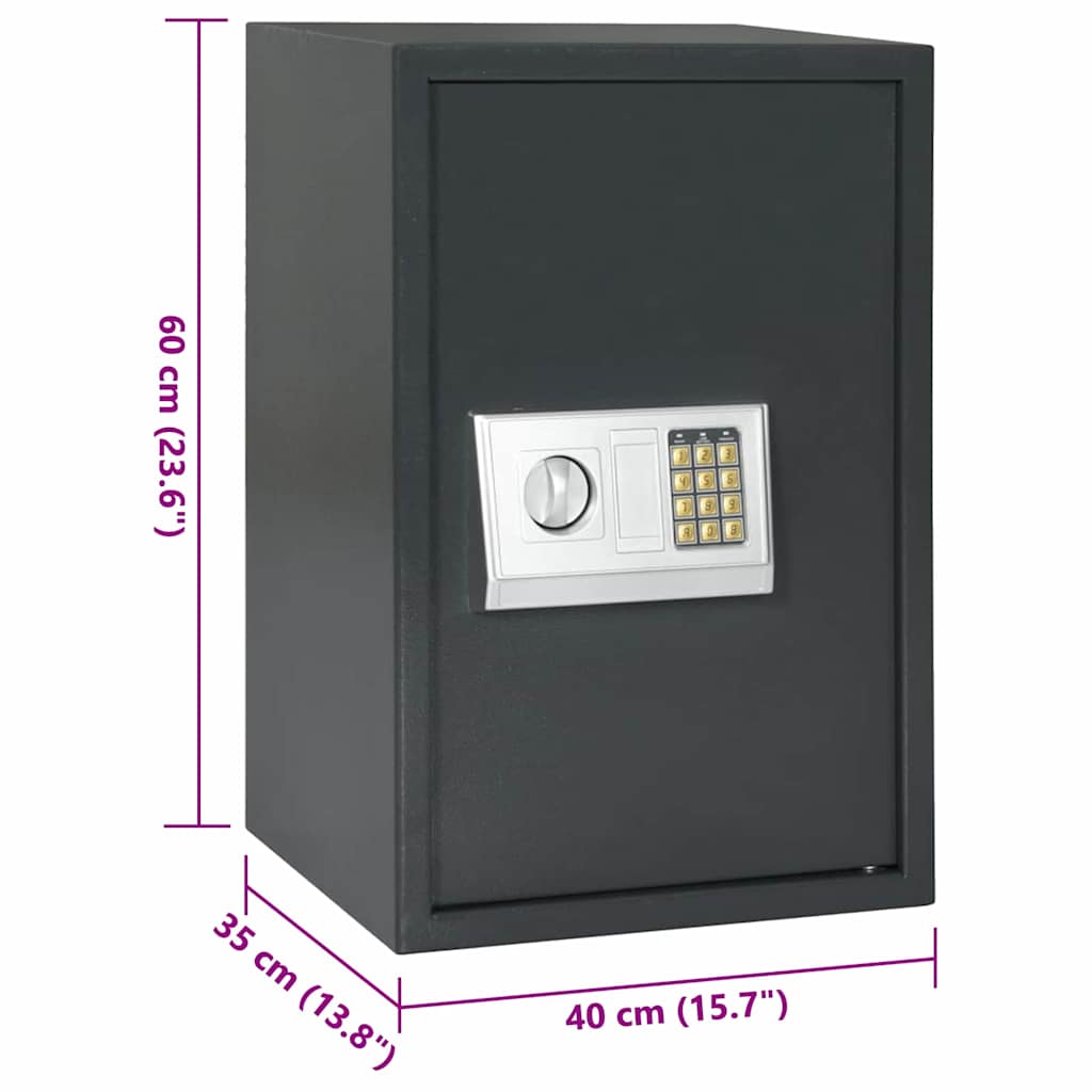 Cassetta di sicurezza digitale Grigio scuro 40 x 35 x 60 cm