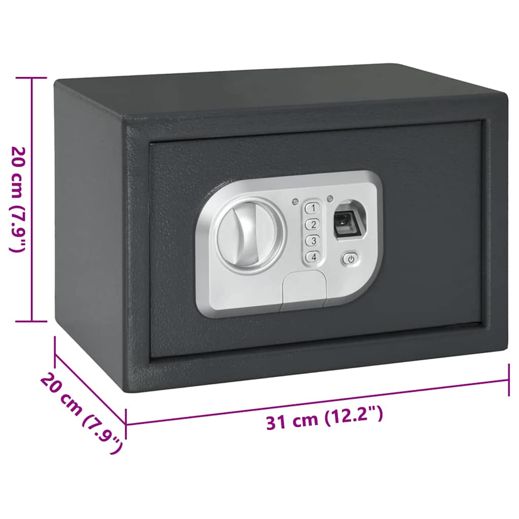 Cassetta di sicurezza digitale Grigio scuro 31 x 20 x 20 cm