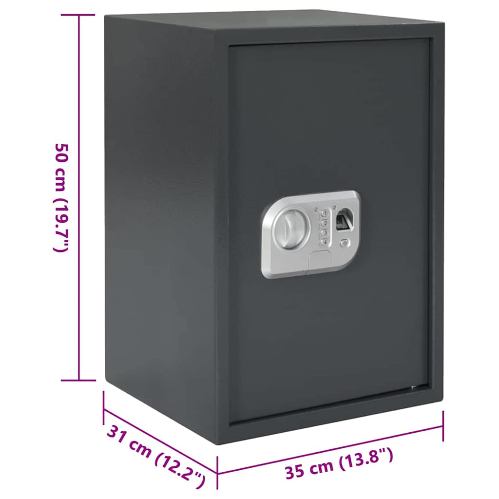 Cassetta di sicurezza digitale Grigio scuro 35 x 31 x 50 cm