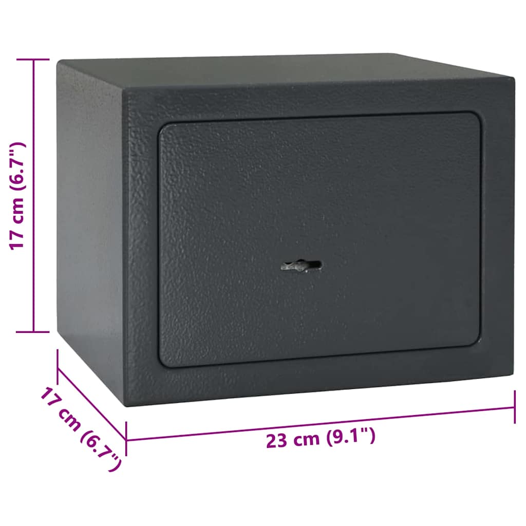 Cassaforte con blocco Grigio scuro 23 x 17 x 17 cm Acciaio