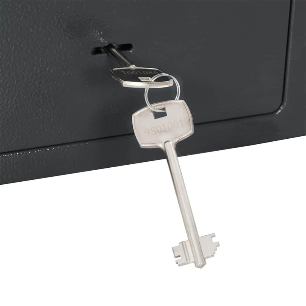 Cassaforte con blocco Grigio scuro 23 x 17 x 17 cm Acciaio
