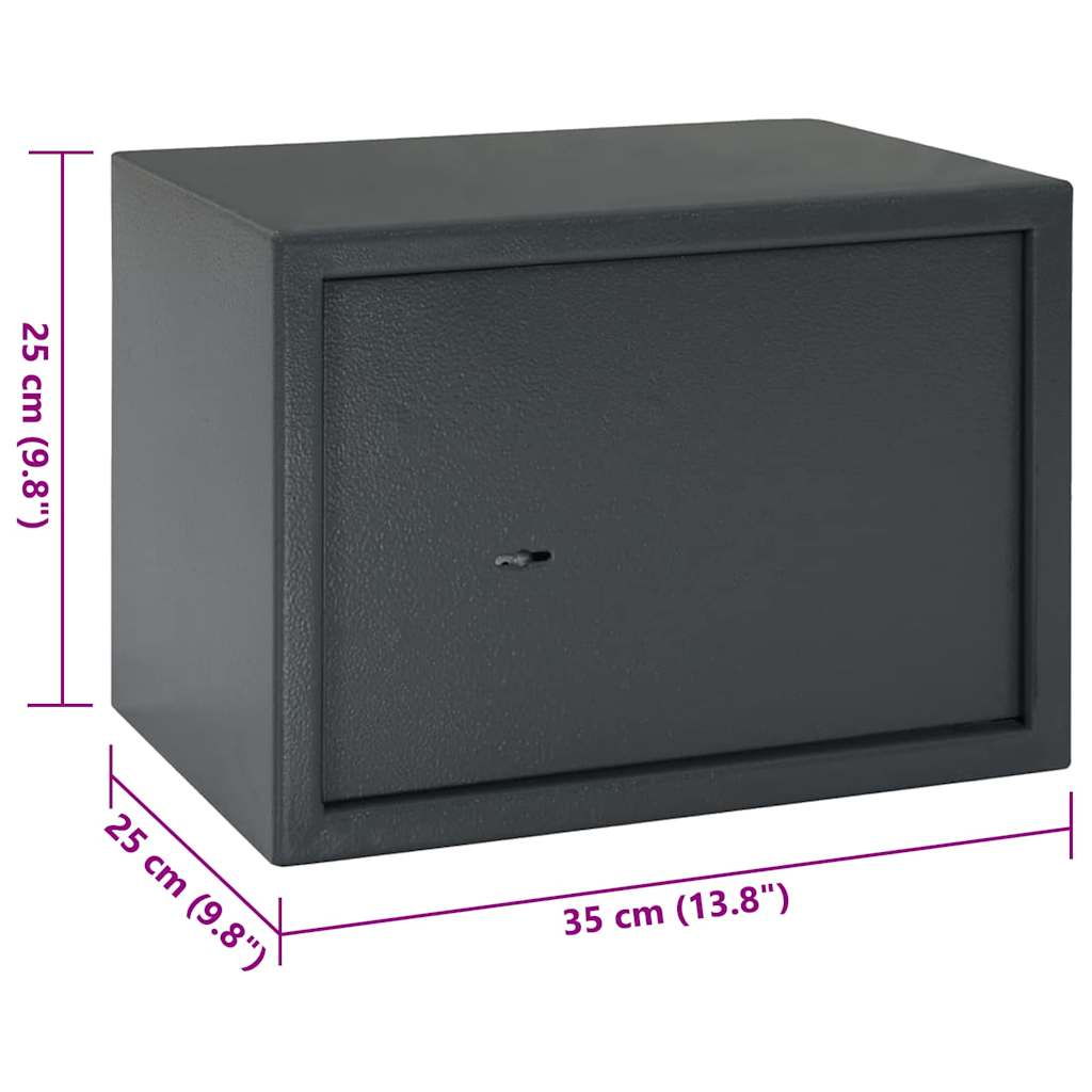 Cassaforte con blocco Grigio scuro 35 x 25 x 25 cm Acciaio