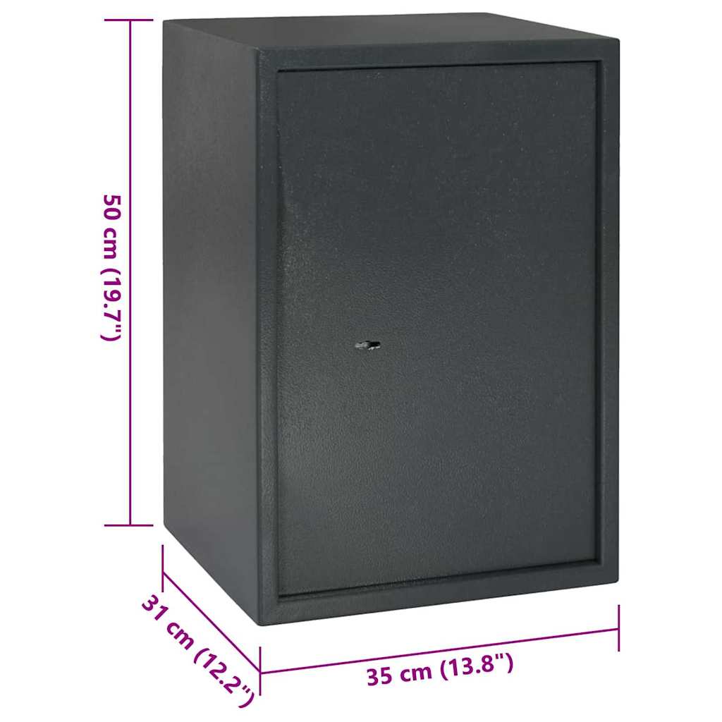 Cassaforte con blocco Grigio scuro 35 x 31 x 50 cm Acciaio