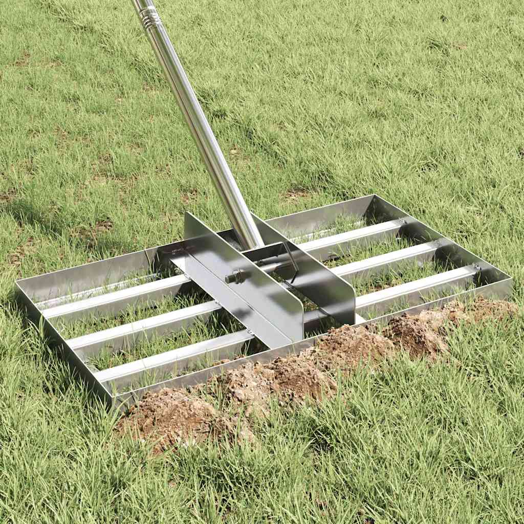 Rastrello per livellare il giardino Argento 45 x 25 x 200 cm