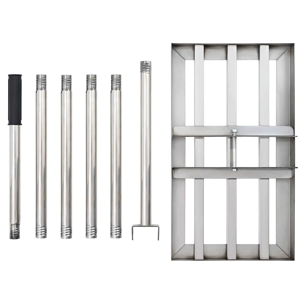 Rastrello per livellare il giardino Argento 45 x 25 x 200 cm