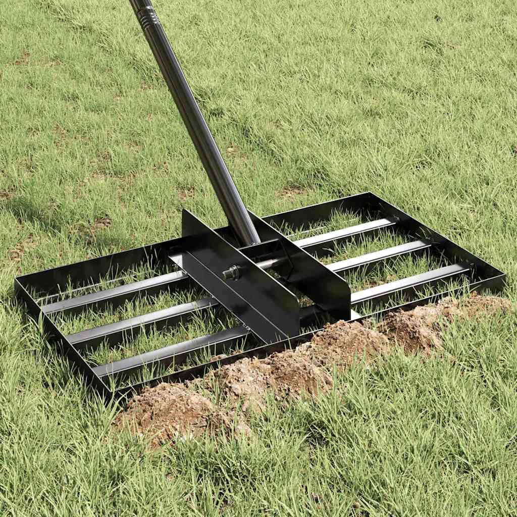 Rastrello per livellare il giardino Nero 45 x 25 x 200 cm