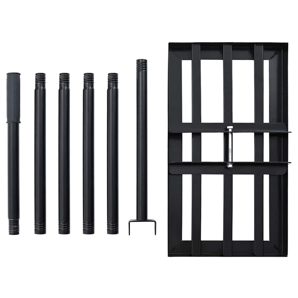 Rastrello per livellare il giardino Nero 45 x 25 x 200 cm