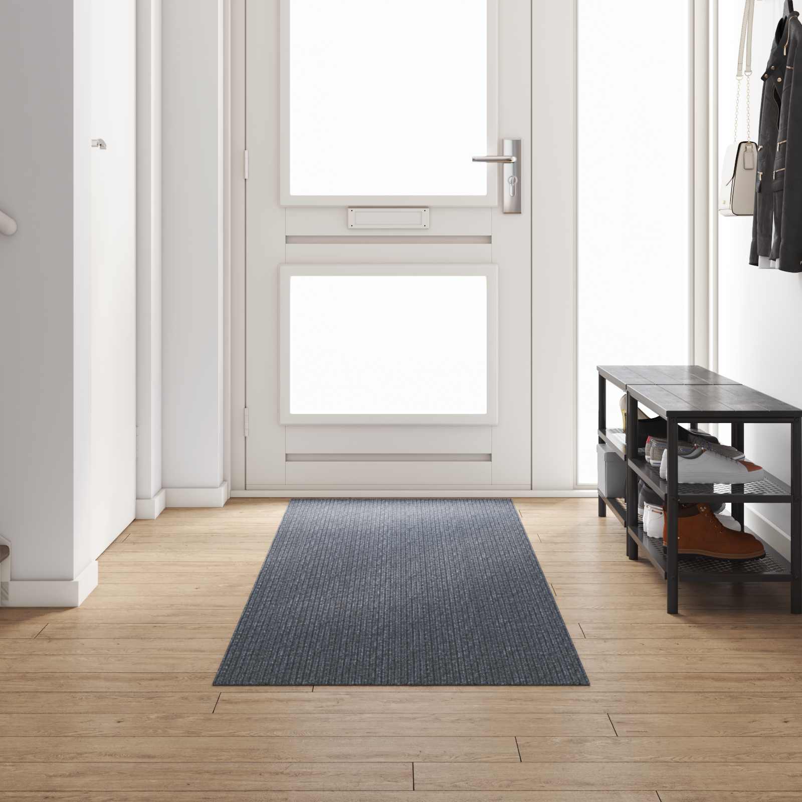 Runner in Moquette Grigio 80 x 300 cm Tessuto
