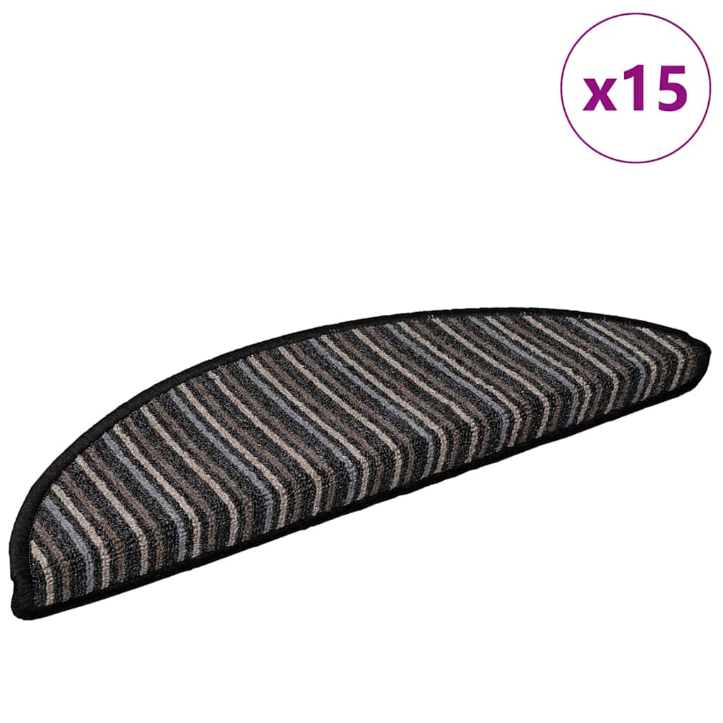 Tappetini per scale autoadesivi 15 pz 56 x 17 x 3 cm Non-Slip