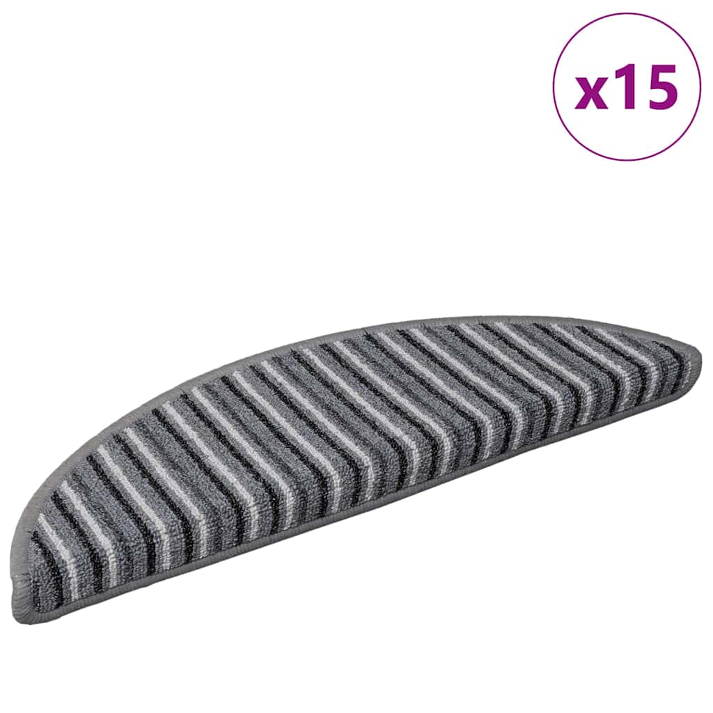 Tappetini per scale autoadesivi 15 pz 56 x 17 x 3 cm Non-Slip