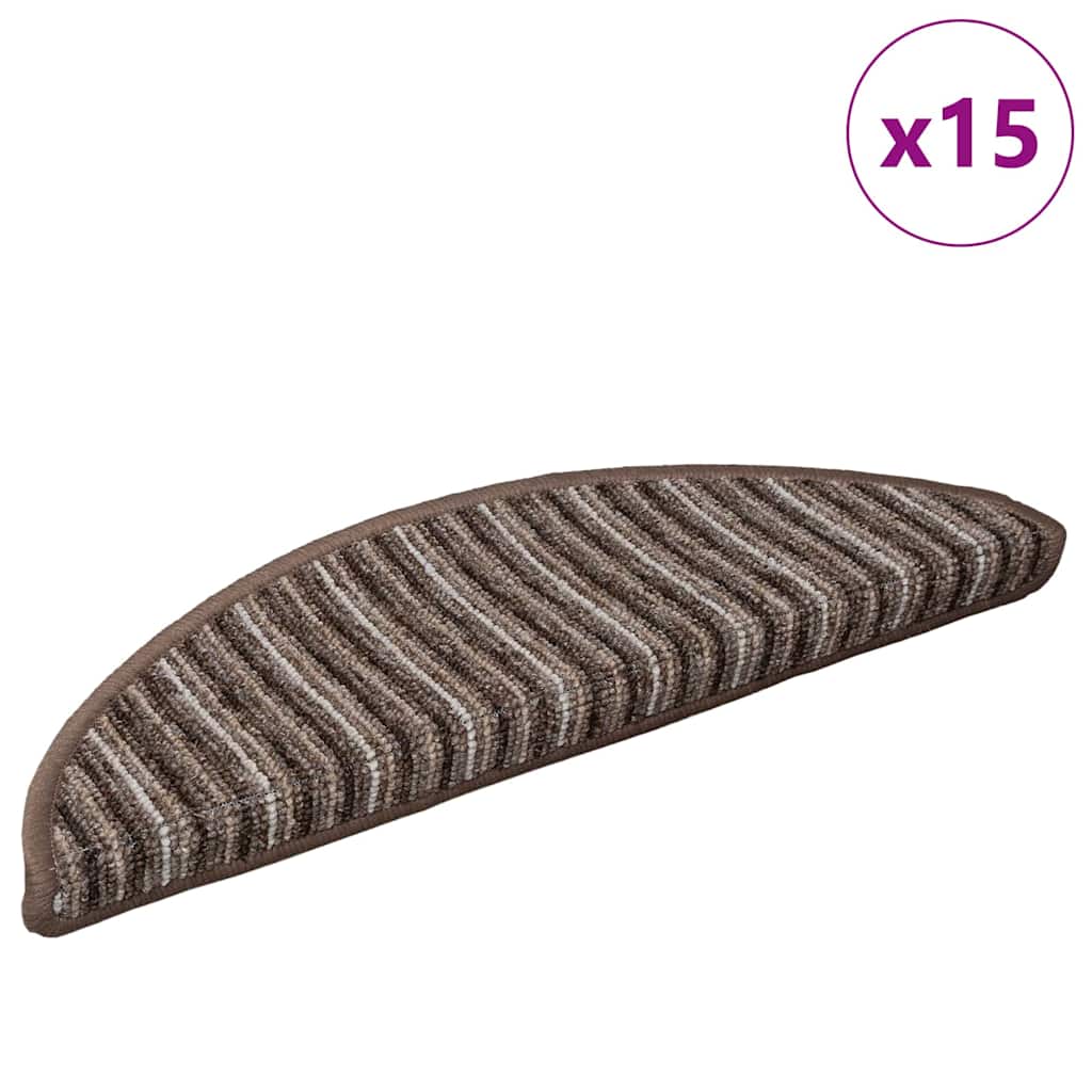 Tappetini per scale autoadesivi 15 pz 56 x 17 x 3 cm Non-Slip