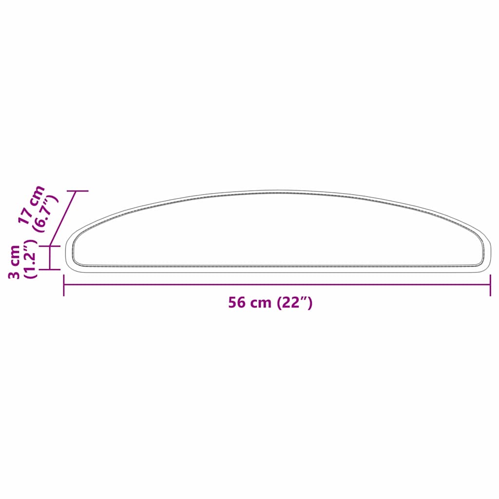 Tappetini per scale autoadesivi 15 pz 56 x 17 x 3 cm Non-Slip
