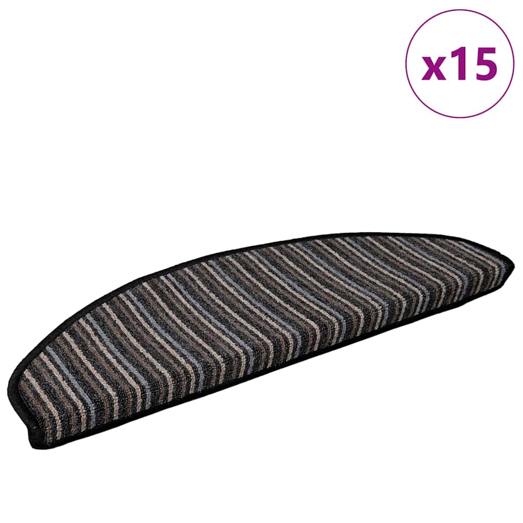 Tappetini per scale autoadesivi 15 pz 65 x 21 x 4 cm Non-Slip
