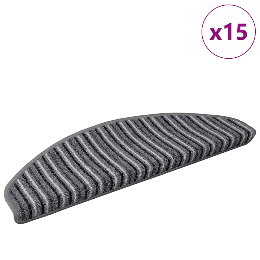 Tappetini per scale autoadesivi 15 pz 65 x 21 x 4 cm Non-Slip