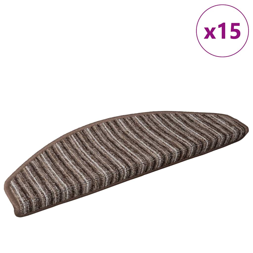 Tappetini per scale autoadesivi 15 pz 65 x 21 x 4 cm Non-Slip