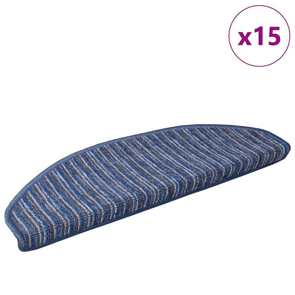 Tappetini per scale autoadesivi 15 pz 65 x 21 x 4 cm Non-Slip