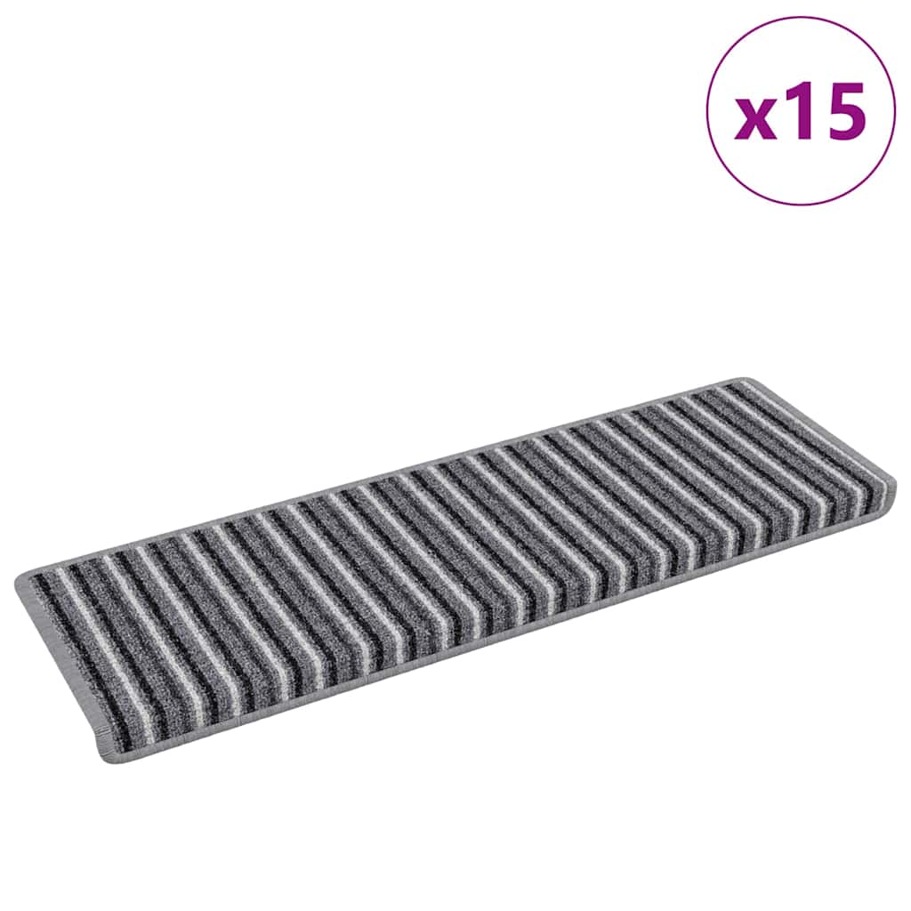 Tappetini per scale autoadesivi 15 pz 65 x 21 x 4 cm Non-Slip