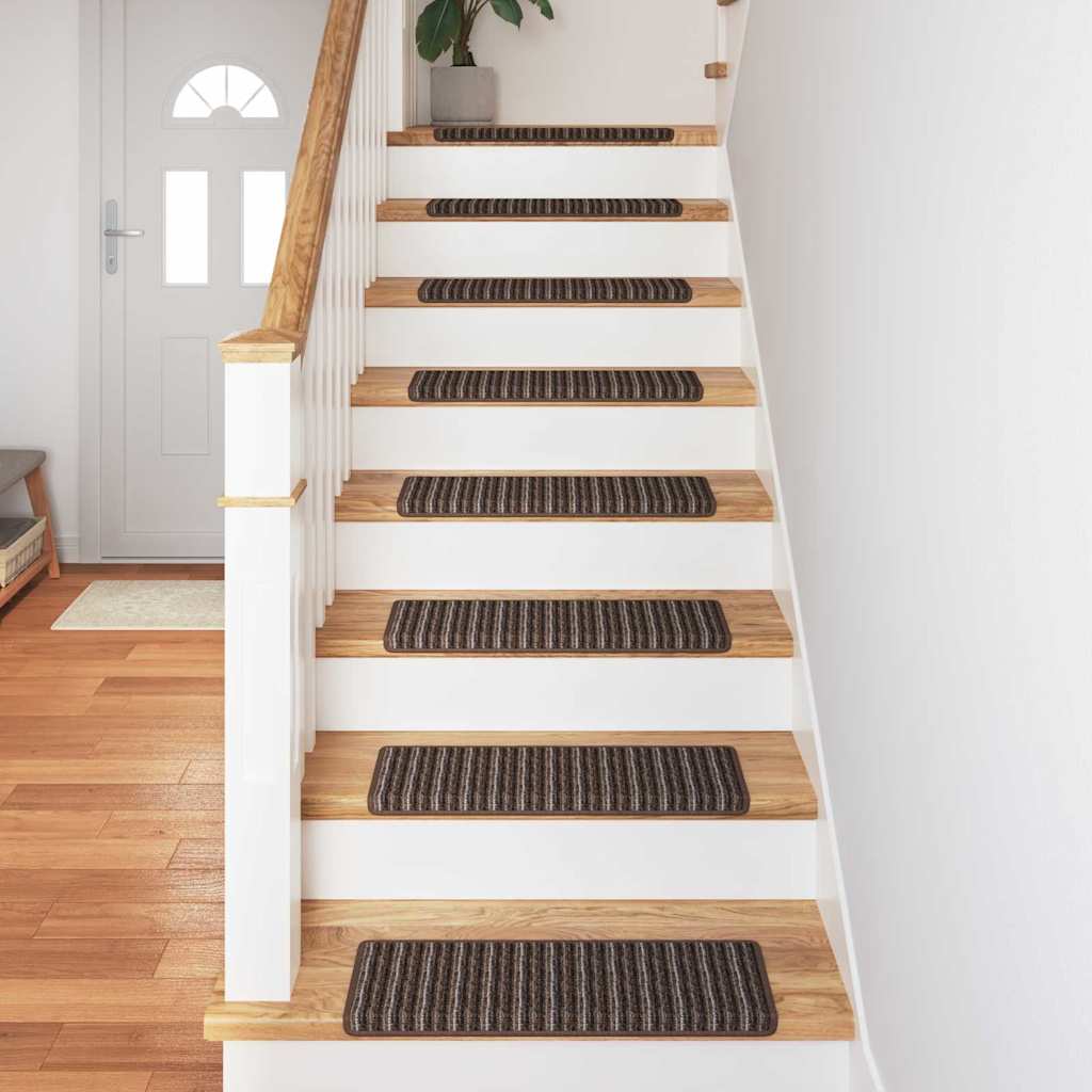 Tappetini per scale autoadesivi 15 pz 65 x 21 x 4 cm Non-Slip