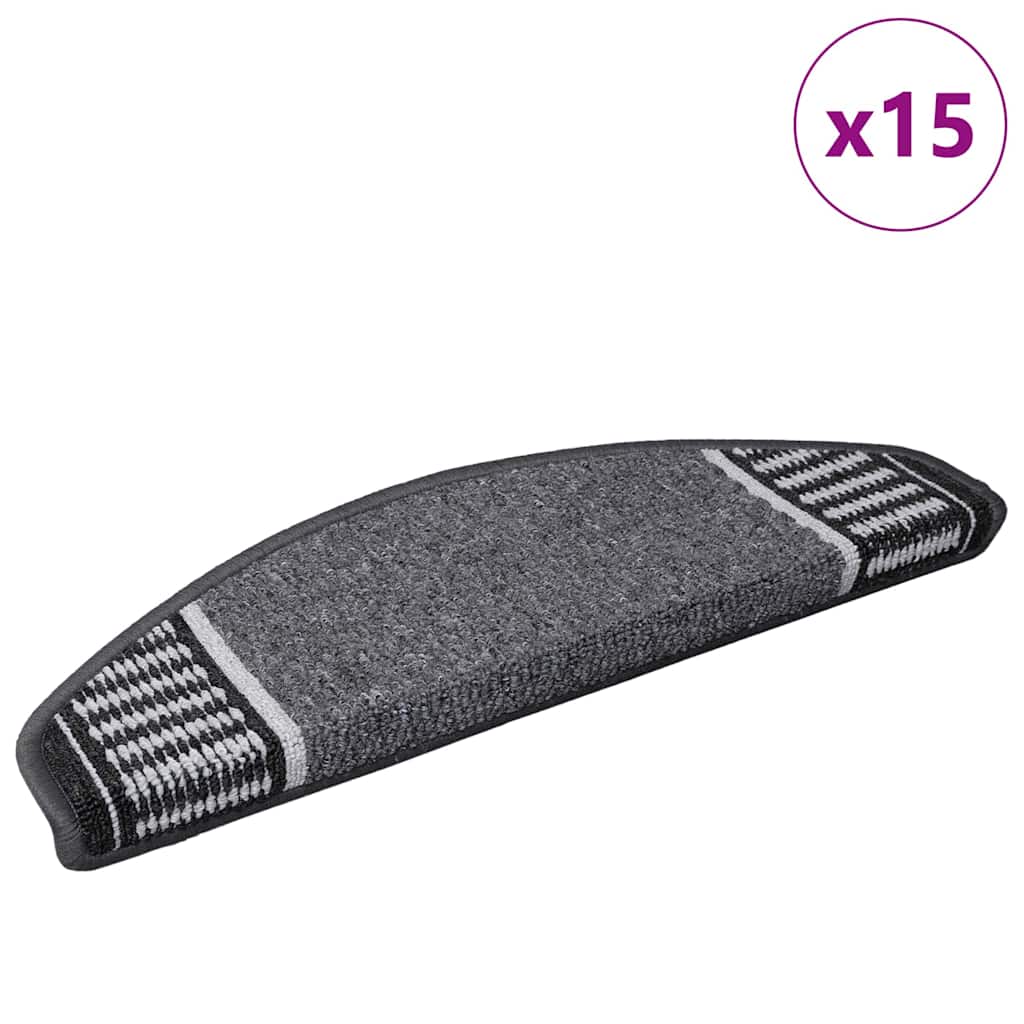 Tappetini per scale autoadesivi 15 pz 65 x 21 x 4 cm Non-Slip