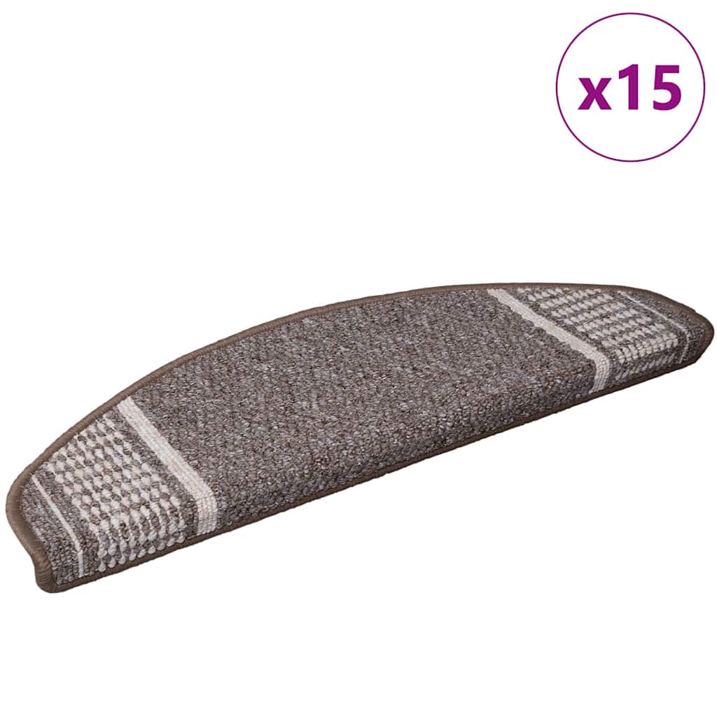 Tappetini per scale autoadesivi 15 pz 65 x 21 x 4 cm Non-Slip