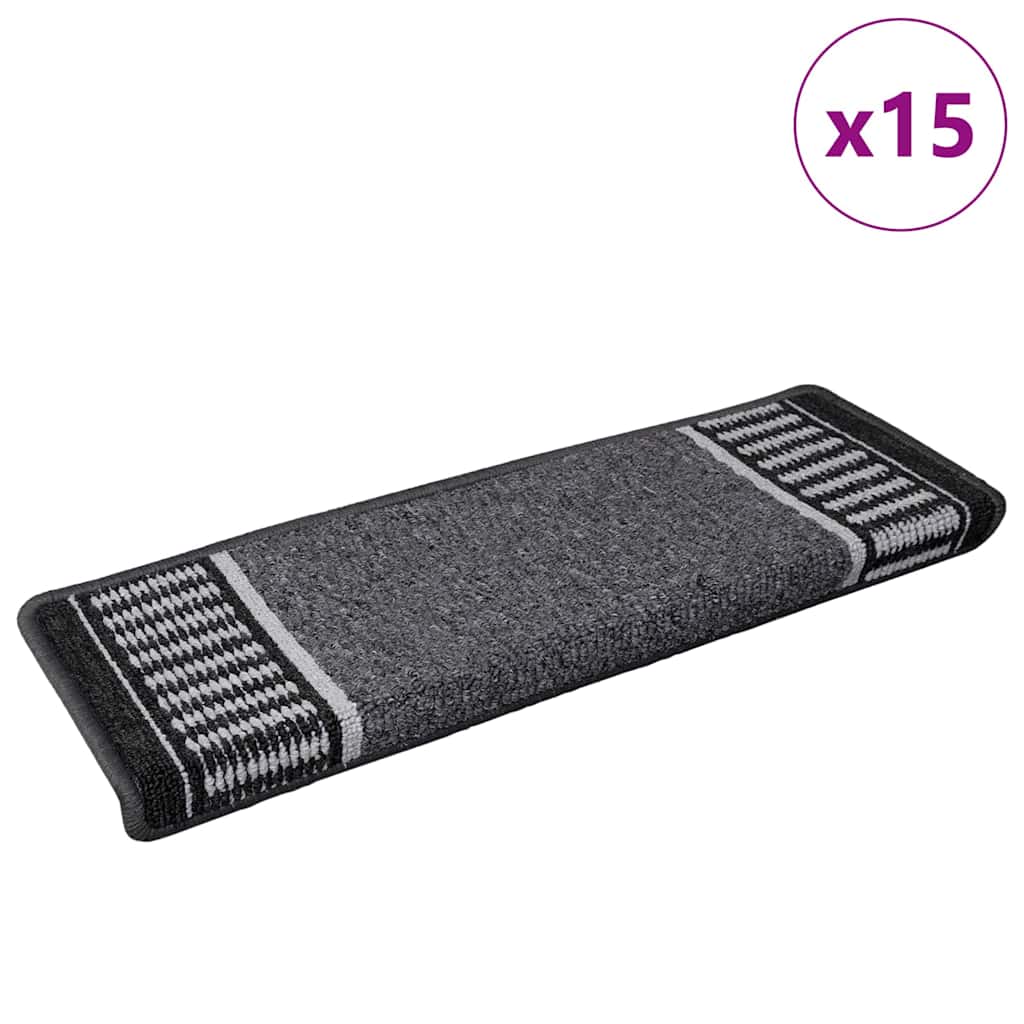 Tappetini per scale autoadesivi 15 pz 65 x 21 x 4 cm Non-Slip