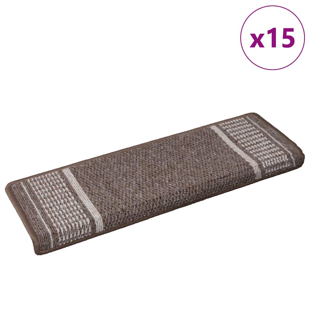 Tappetini per scale autoadesivi 15 pz 65 x 21 x 4 cm Non-Slip