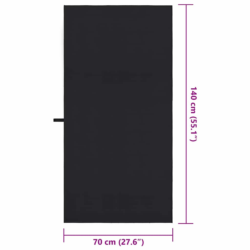 Asciugamani Sportivi 2 pz Nero 140 x 70 cm