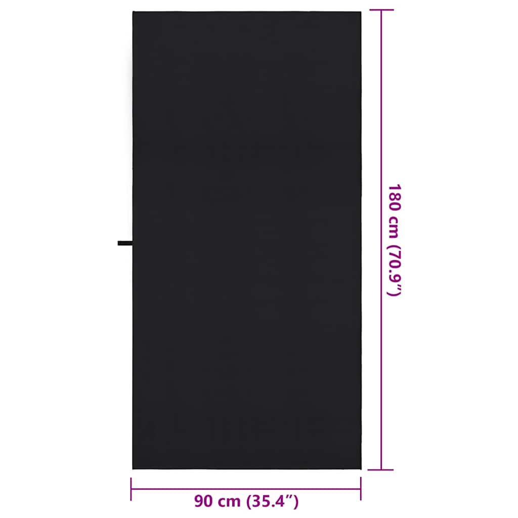 Asciugamani Sportivi 2 pz Nero 180 x 90 cm