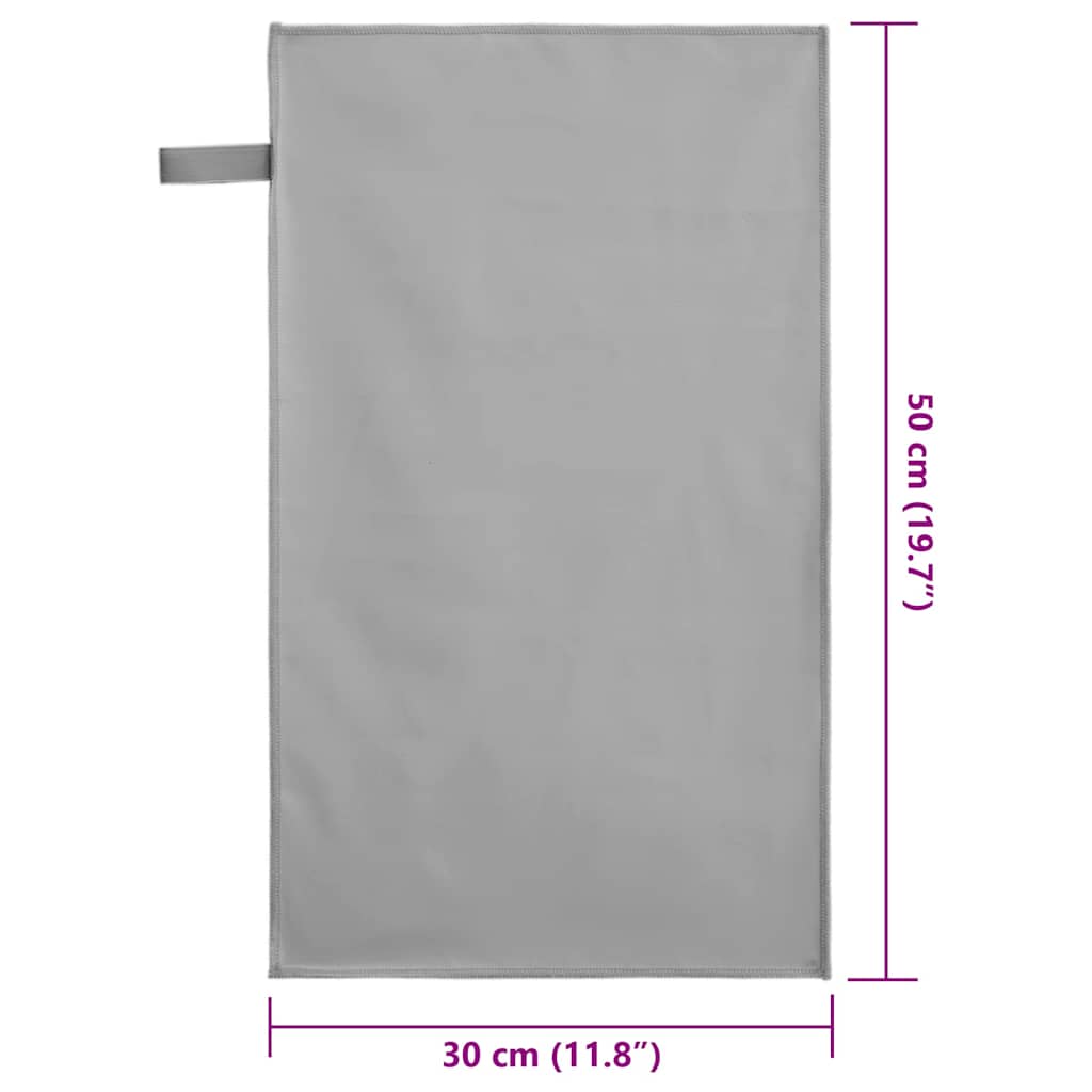 Asciugamani Sportivi 2 pz Grigio scuro 50 x 30 cm
