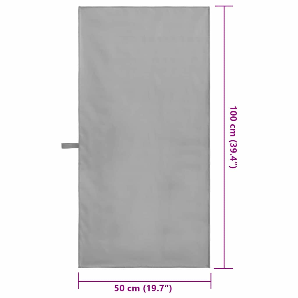 Asciugamani Sportivi 2 pz Grigio scuro 100 x 50 cm
