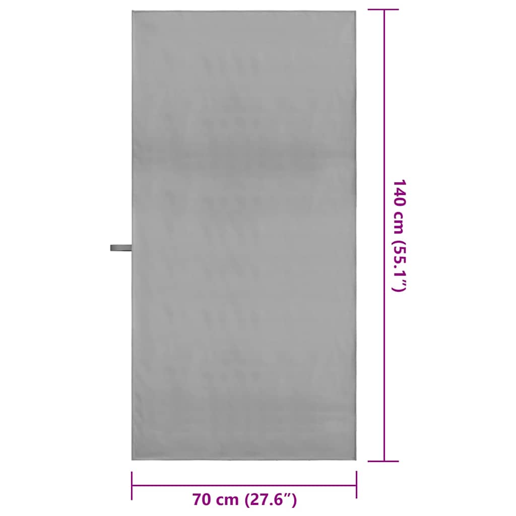Asciugamani Sportivi 2 pz Grigio scuro 140 x 70 cm