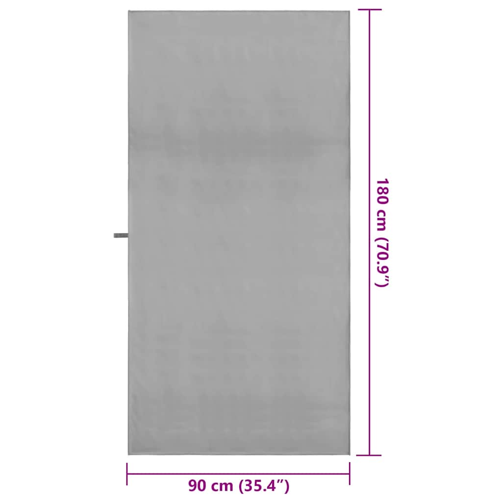 Asciugamani Sportivi 2 pz Grigio scuro 90 x 180 cm