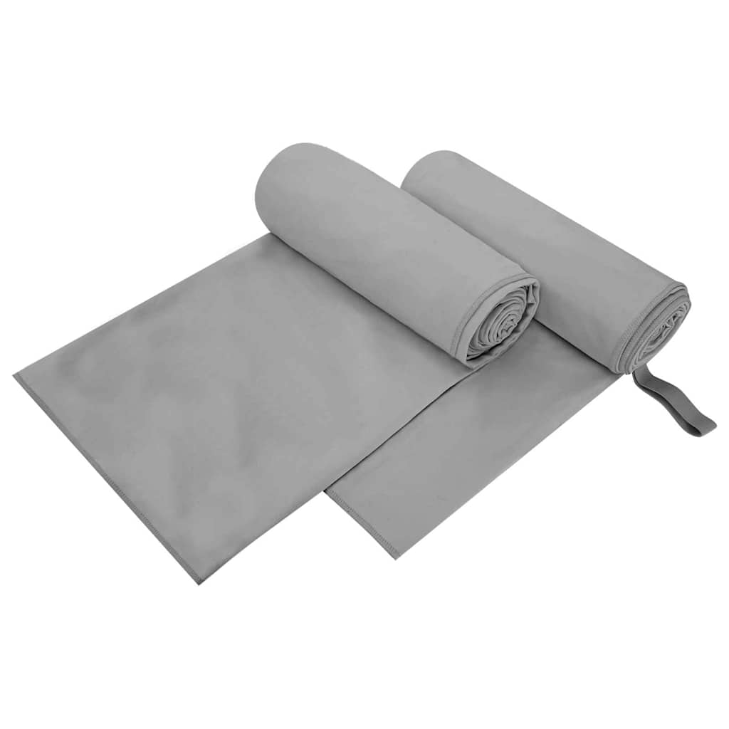 Asciugamani Sportivi 2 pz Grigio scuro 200 x 100 cm